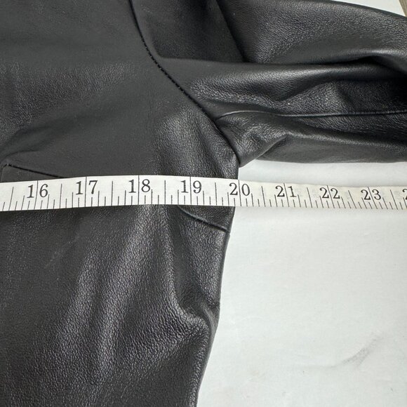 Pamela McCoy Black Leather Jacket Embroidery Beaded Women's Medium Boho Casual - Picture 10 of 13